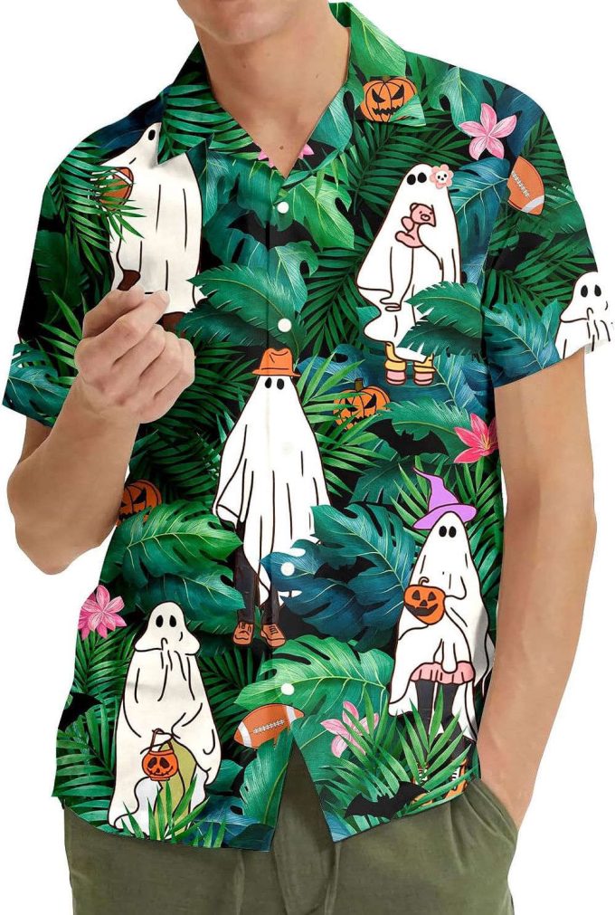 Funny Halloween Ghost Hawaiian Shirt, Horror Aloha Shirt 5