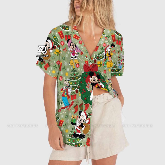 Funny Mickey Christmas Hawaiian Shirt, Christmas Tree Hawaii Shirt 3