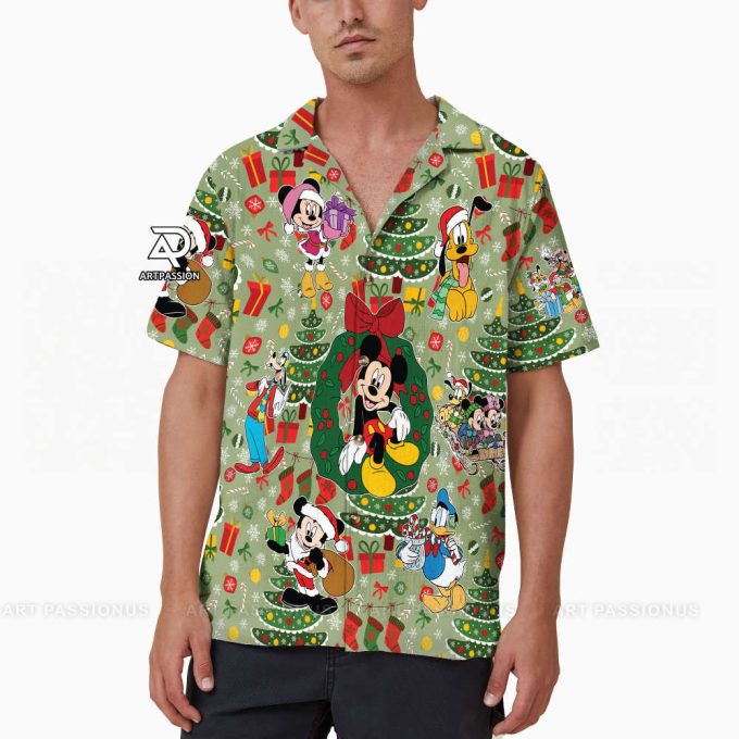 Funny Mickey Christmas Hawaiian Shirt, Christmas Tree Hawaii Shirt 4