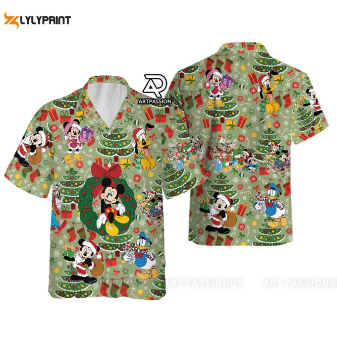 Funny Mickey Christmas Hawaiian Shirt, Christmas Tree Hawaii Shirt 1