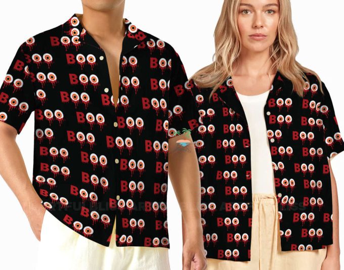 Funny Scary Boo Halloween Hawaiian Shirt 2