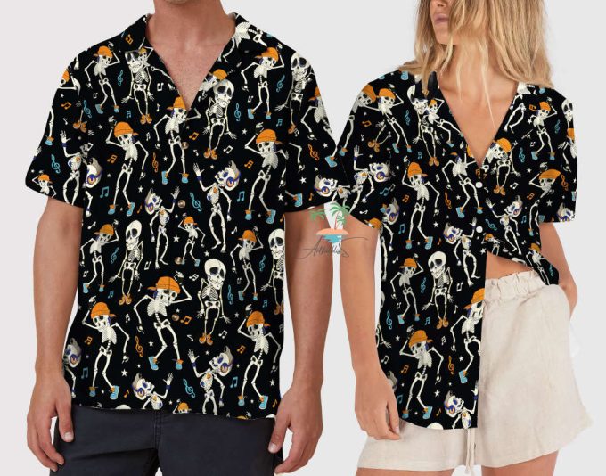 Funny Skeleton Halloween Hawaiian Shirt, Trick Or Treat Shirt 5