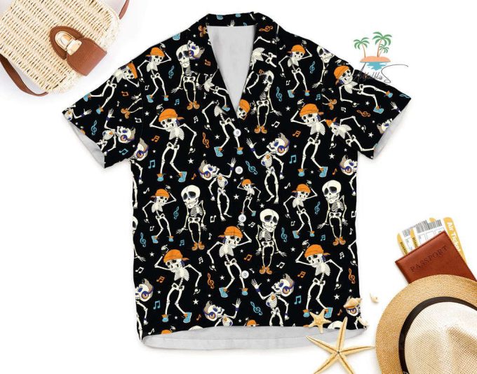 Funny Skeleton Halloween Hawaiian Shirt, Trick Or Treat Shirt 6
