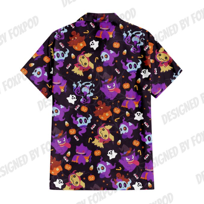 Gengar Halloween Hawaiian Shirt, Gengar Button Up Shirt 5
