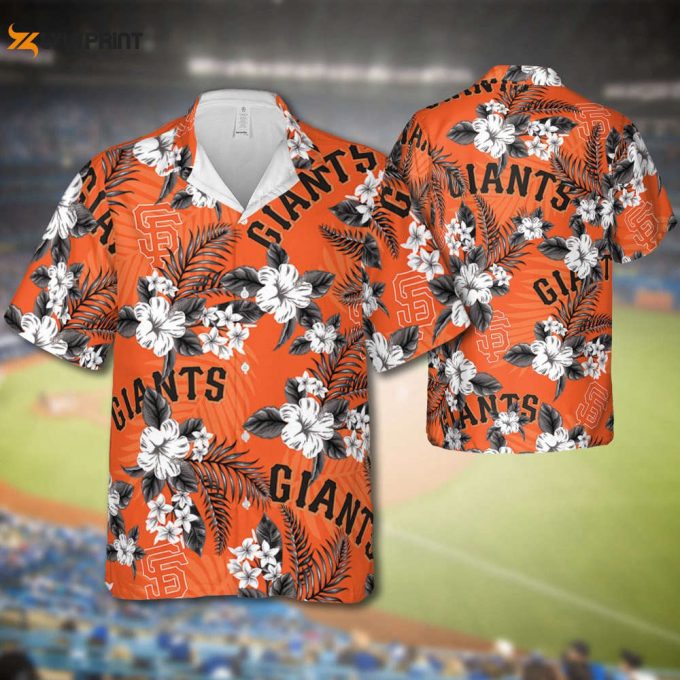 Giants Baseball Hawaiian Flowers Pattern, San Francisco Baseball Hawaiian Shirt For Men Women Kids 1