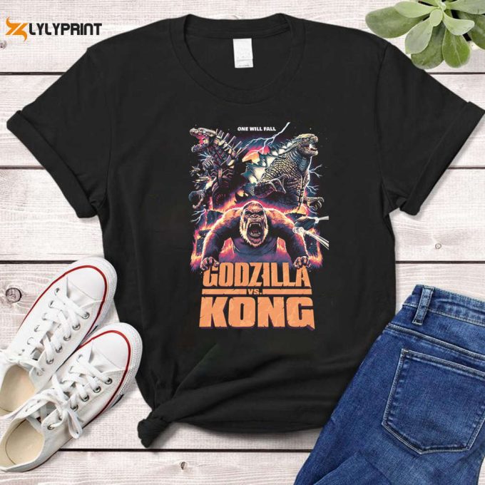 Godzilla X Kong The New Empire Unite 2024 Godzilla X Kong The New Empire Vintage Shirt 90S King Kong Merch Hoodie Sweatshirt Graphic Tees 1