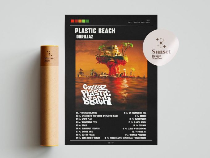 Gorillaz Plastic Beach Poster, Music Poster, Poster Design 4