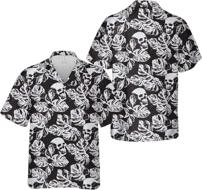 Gothic Skull Hawaiian Shirt, Horror Aloha Shirt 3