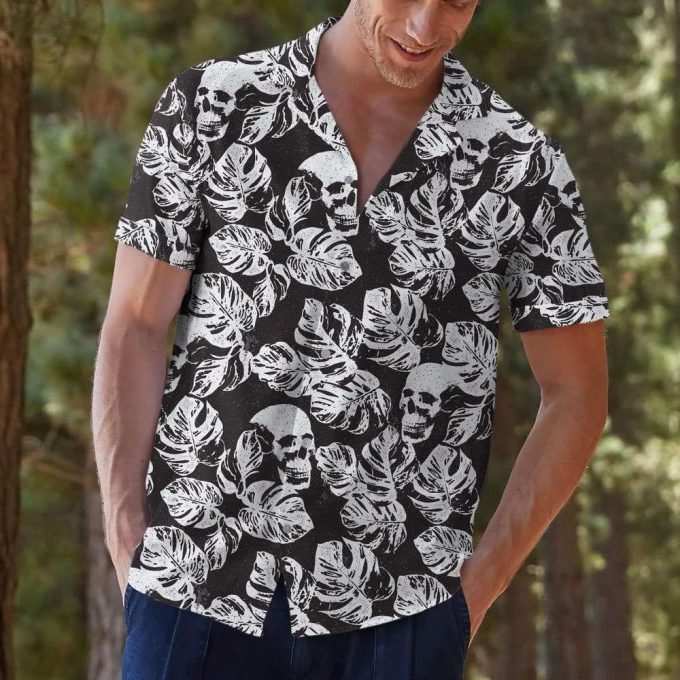 Gothic Skull Hawaiian Shirt, Horror Aloha Shirt 4