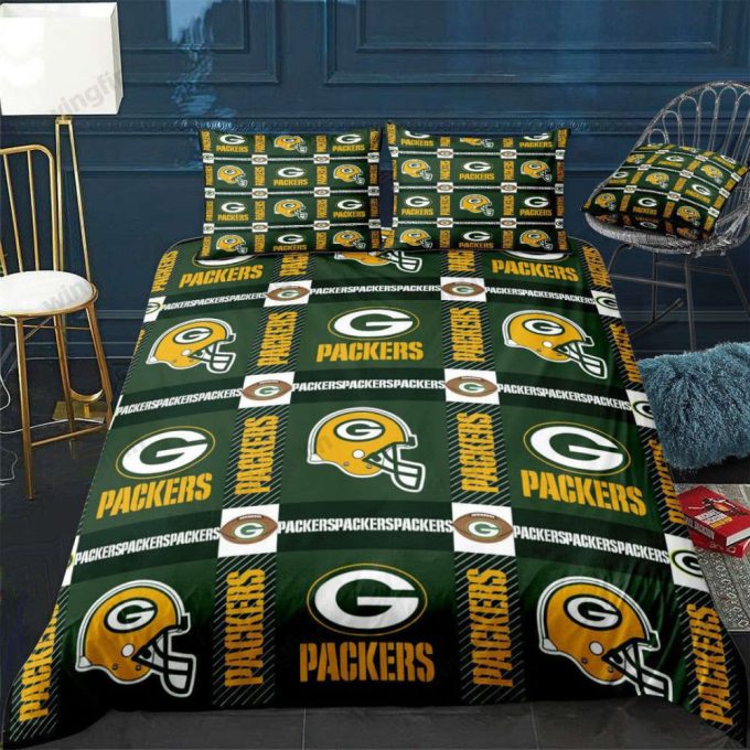 Green Bay Packers Duvet Cover Bedding Set Gift For Fans 2