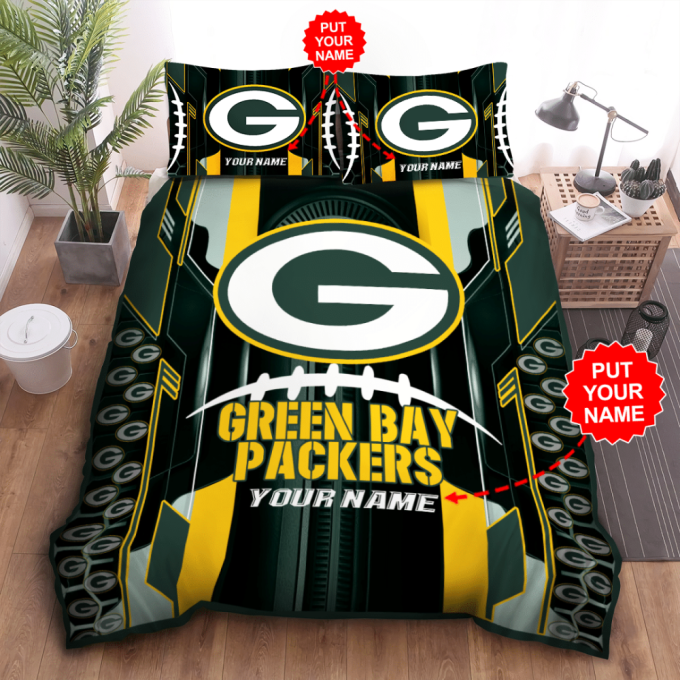 Green Bay Packers Duvet Cover Bedding Set Gift For Fans 2