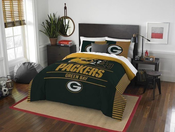 Green Bay Packers Duvet Cover Bedding Set Gift For Fans 2