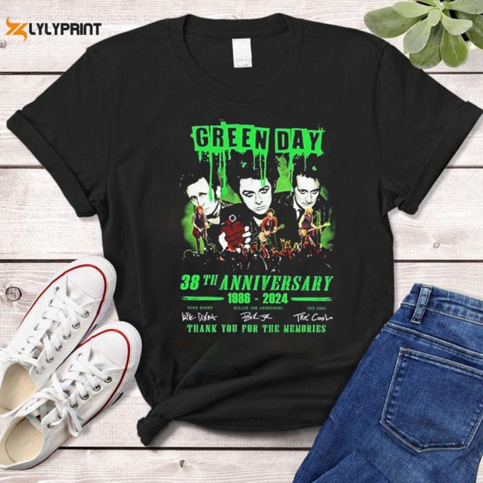 Green Day 38Th Anniversary 1989 – 2024 Thank You For The Memories Shirt Green Day The Saviors Tour 2024 Shirt Green Day Shirt Fan Gifts 1