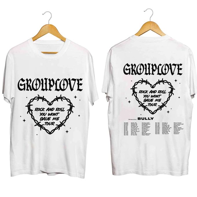 Grouplove And Bully 2024 Rock And Roll You Won’t Save Me Tour Shirt, Grouplove And Bully Band Fan Shirt, You Won’t Save Me Tour 2024 Shirt 2