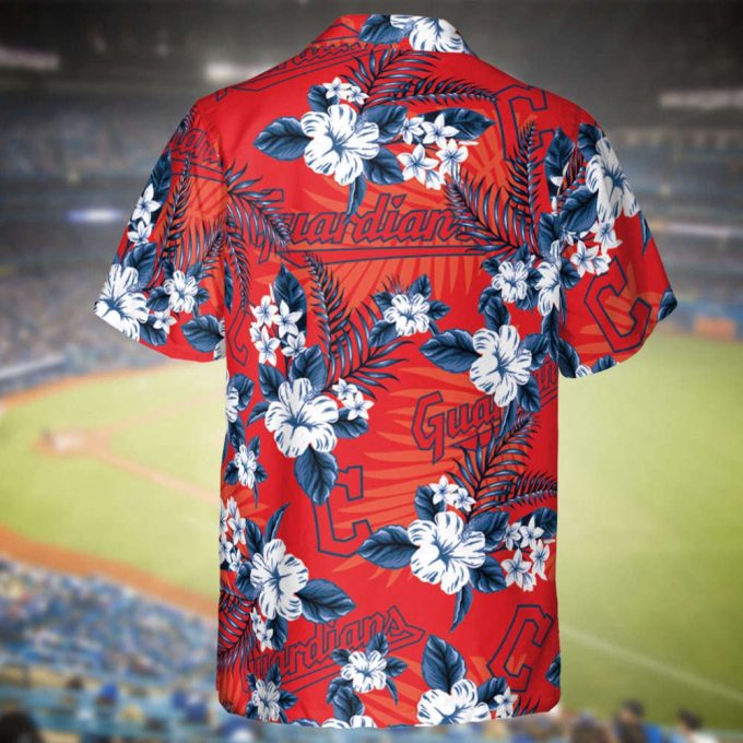 Guardians Baseball Hawaiian Flowers Pattern, Cleveland Baseball Hawaiian Shirt For Men Women Kids 3