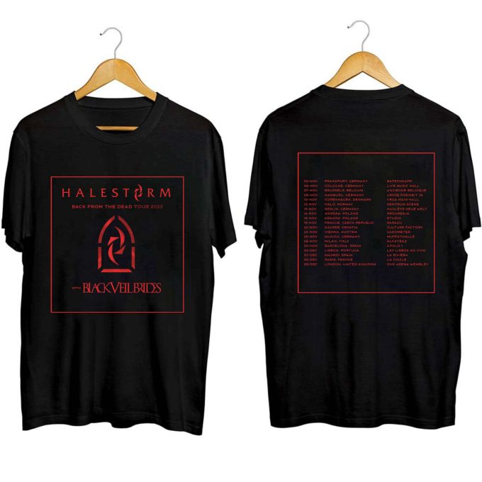 Halestorm And Black Veil Brides Fall Tour 2023 Shirt, Halestorm Band Fan Shirt, Black Veil Brides 2023 Concert Shirt 1