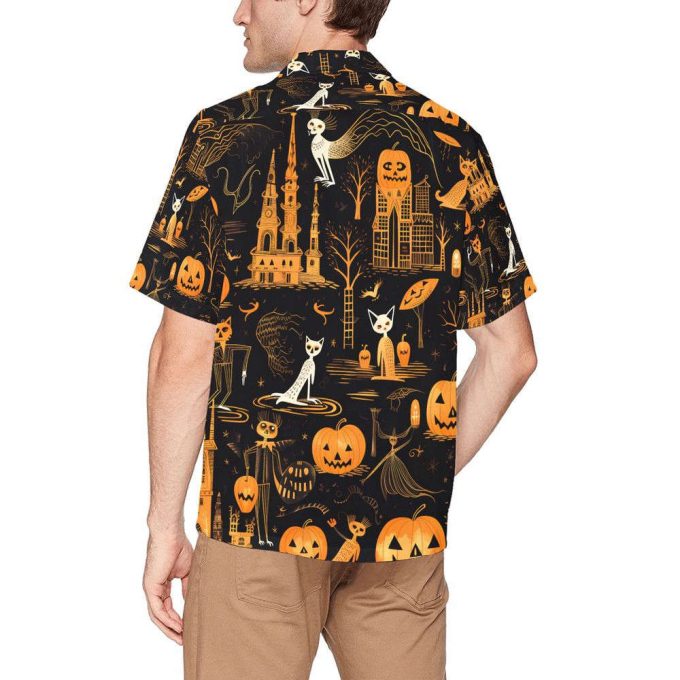 Halloween All-Over Print Hawaiian Shirtin Fiery Orange 3