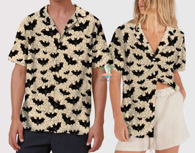 Halloween Bat Hawaiian Shirt, Ghost Gothic Shirt 2