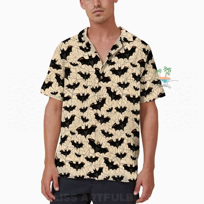 Halloween Bat Hawaiian Shirt, Ghost Gothic Shirt 4