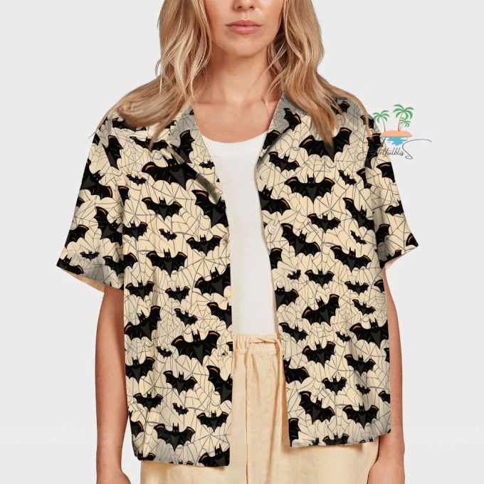 Halloween Bat Hawaiian Shirt, Ghost Gothic Shirt 7