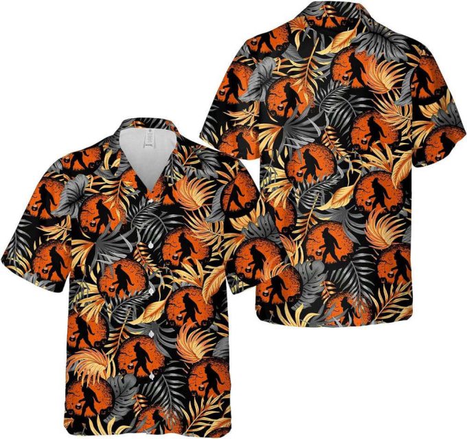 Halloween Bigfoot Hawaiian Shirt, Horror Aloha Shirt 3