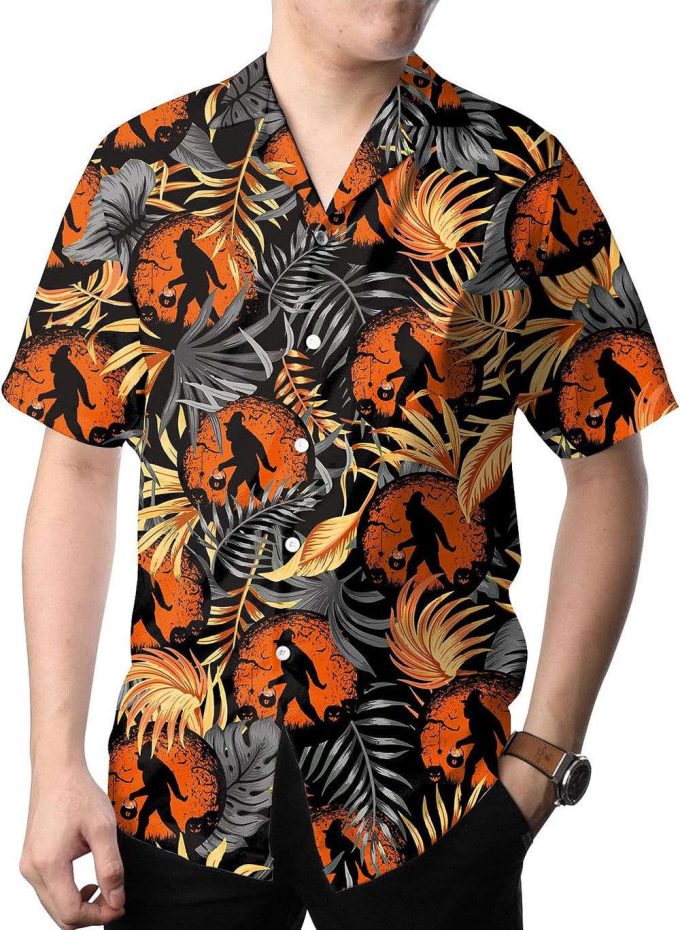 Halloween Bigfoot Hawaiian Shirt, Horror Aloha Shirt 5