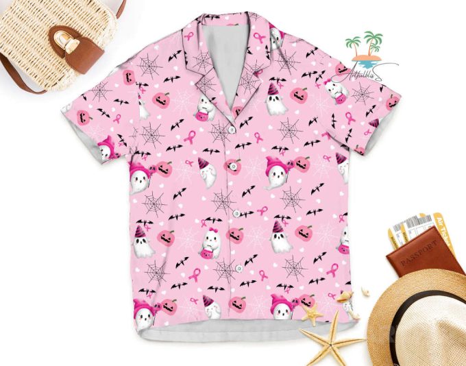 Halloween Boo Breast Cancer Awareness Hawaiian Shirt 7