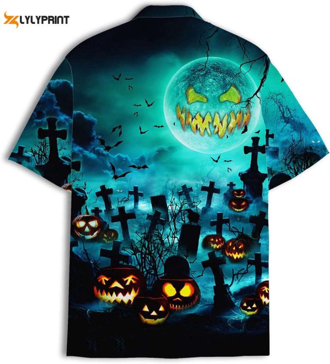 Halloween Cemetery Hawaiian Shirt, Horror Aloha Shirt 2