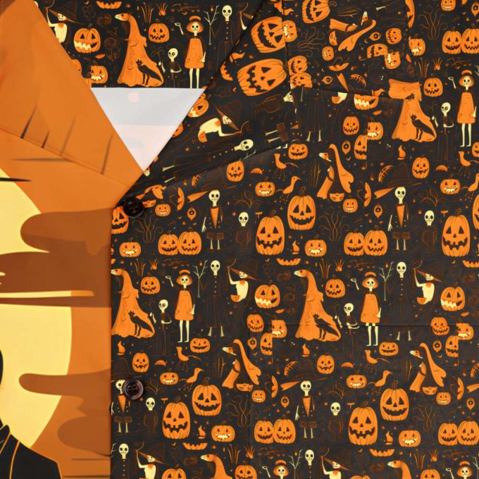 Halloween Couple Graveyard Sunset: Perfect For Halloween | Spooky Season | Halloween-Theme | Men'S Hawaiian Shirt 7