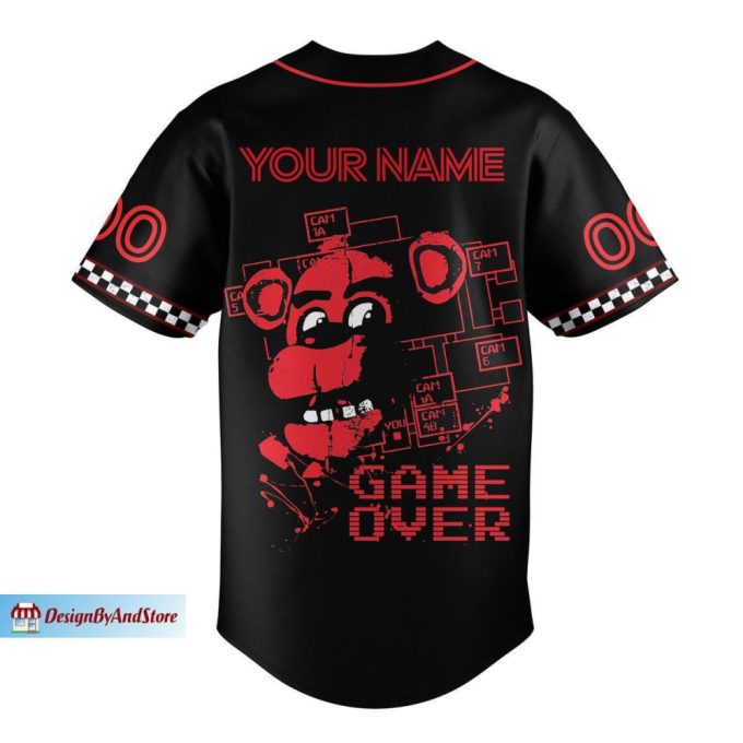 Halloween Movie Jersey, Freddy Fazbear Baseball Jersey 3