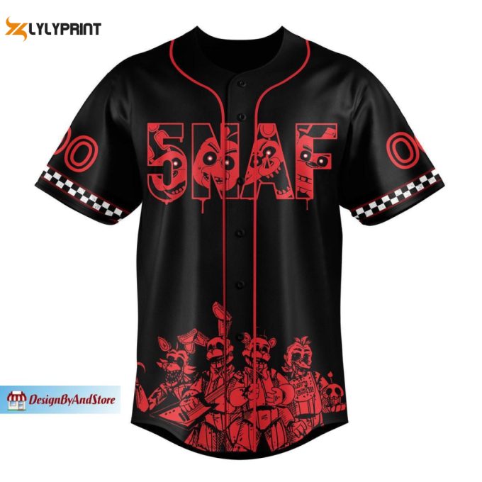 Halloween Movie Jersey, Freddy Fazbear Baseball Jersey 1