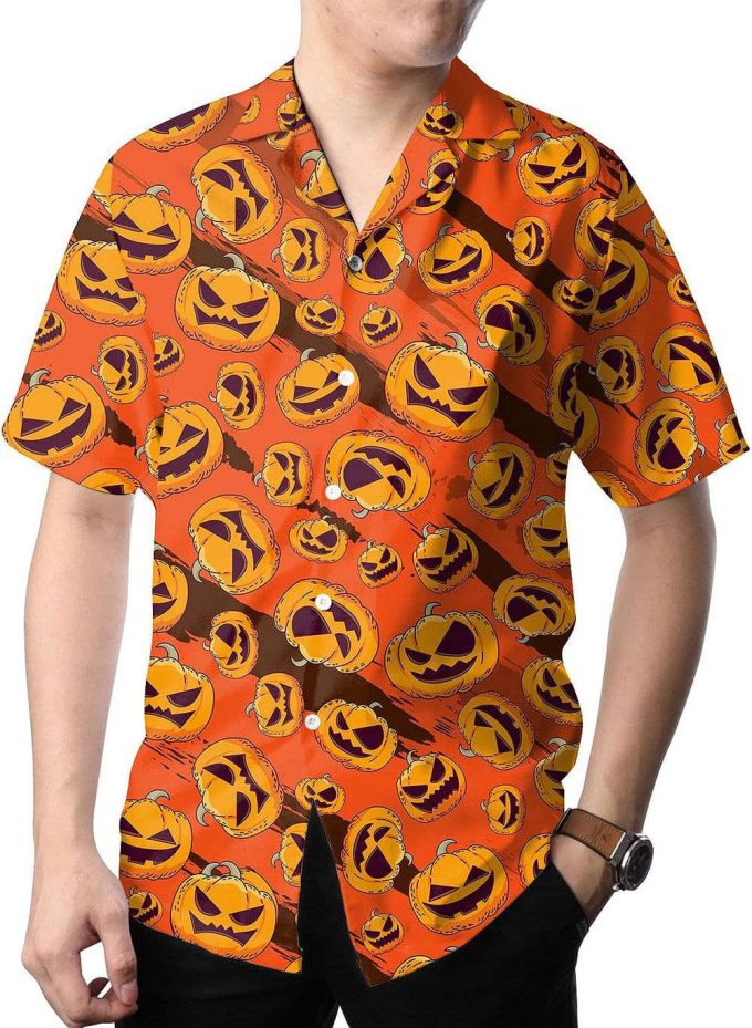 Halloween Pumpkins Hawaiian Shirt, Horror Aloha Shirt 4