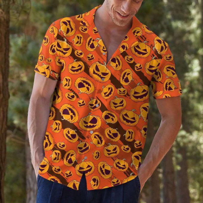 Halloween Pumpkins Hawaiian Shirt, Horror Aloha Shirt 5