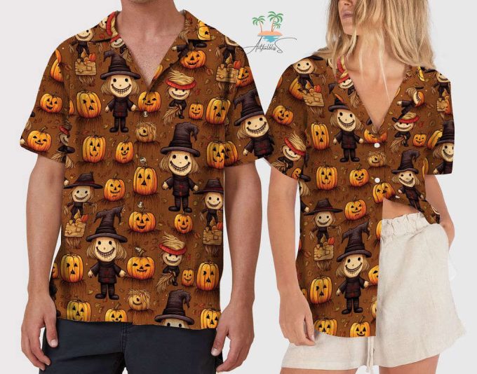 Halloween Scarecrow Hawaiian Shirt 2