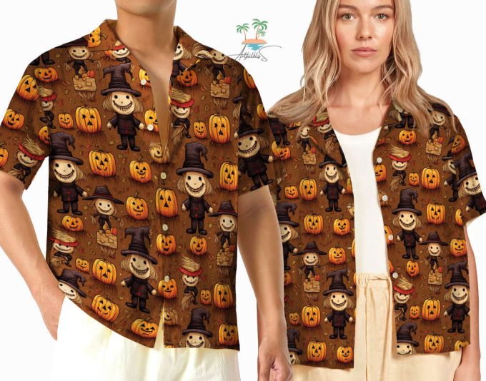 Halloween Scarecrow Hawaiian Shirt 4