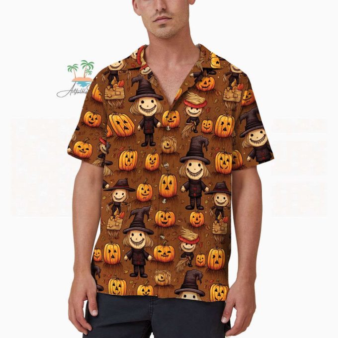 Halloween Scarecrow Hawaiian Shirt 5