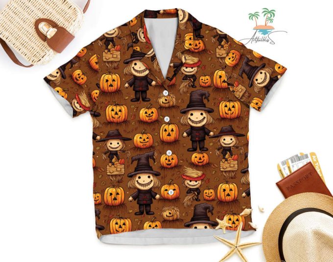 Halloween Scarecrow Hawaiian Shirt 6