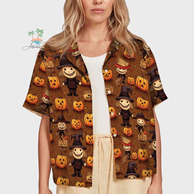 Halloween Scarecrow Hawaiian Shirt 7