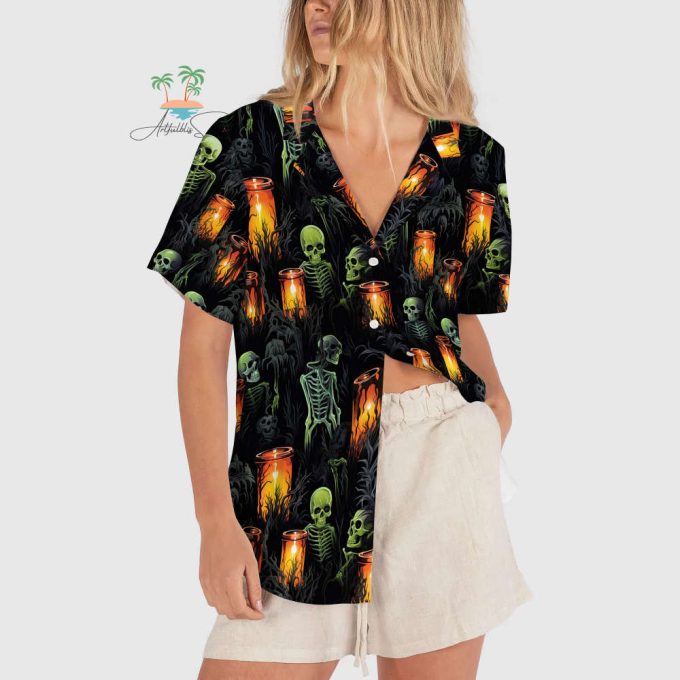 Halloween Skeleton Hawaiian Shirt 3