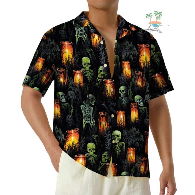 Halloween Skeleton Hawaiian Shirt 4