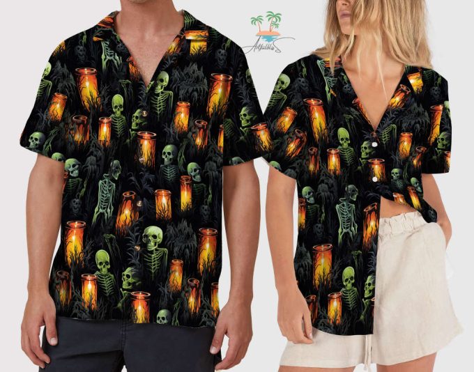 Halloween Skeleton Hawaiian Shirt 5