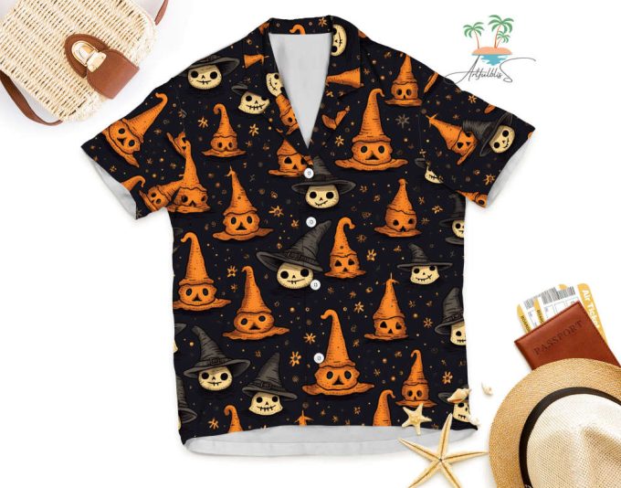 Halloween Witches Hawaiian Shirt, Retro Spooky Season Hawaiian Shirts, Halloween Clothes Horror Shirt 6