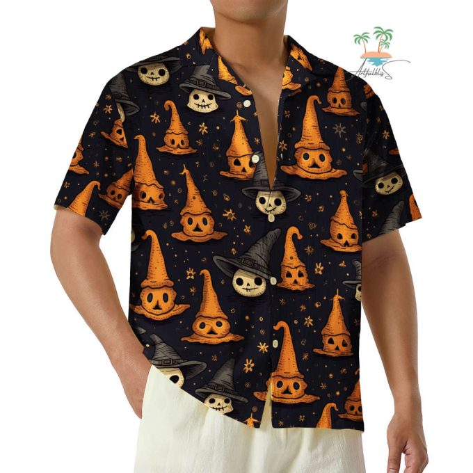 Halloween Witches Hawaiian Shirt, Retro Spooky Season Hawaiian Shirts, Halloween Clothes Horror Shirt 7