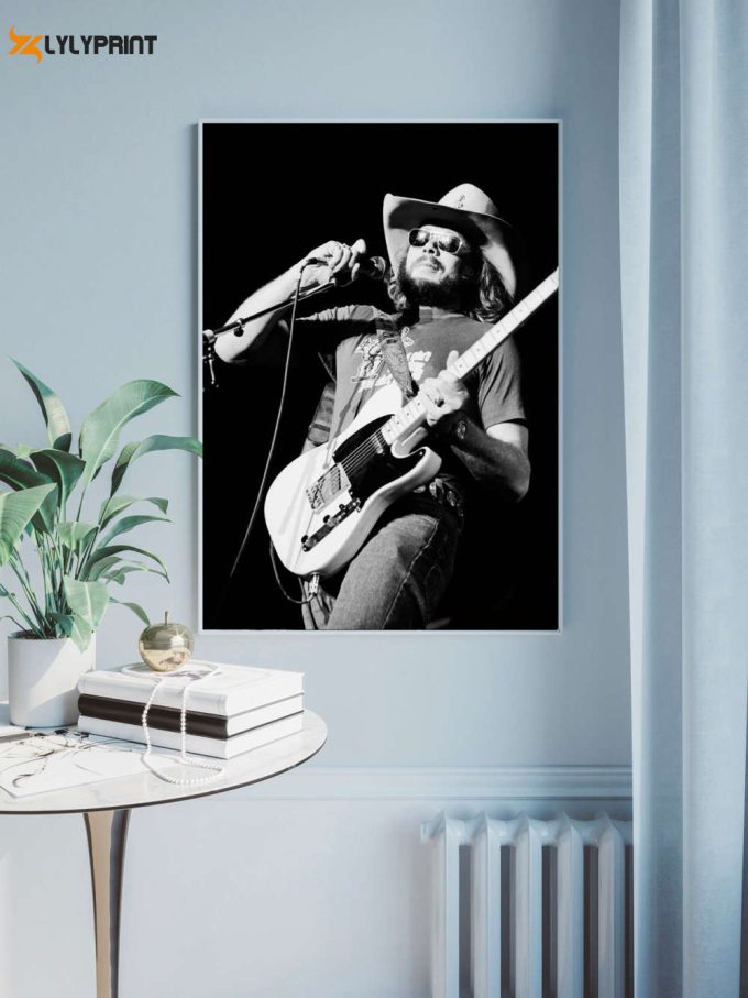 Hank Williams Jr. Holding A Microphone Vintage Poster 1