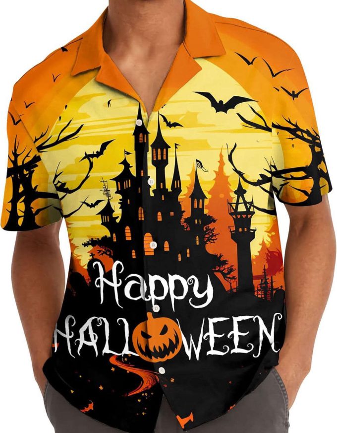 Happy Halloween Pumpkin Hawaiian Shirt, Horror Aloha Shirt 4