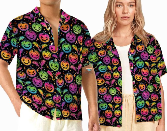 Hippie Halloween Bat Hawaiian Shirt, Trick Or Treat Shirt 2