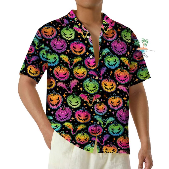 Hippie Halloween Bat Hawaiian Shirt, Trick Or Treat Shirt 4