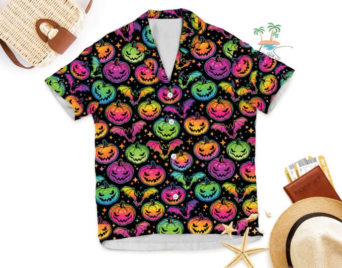 Hippie Halloween Bat Hawaiian Shirt, Trick Or Treat Shirt 6