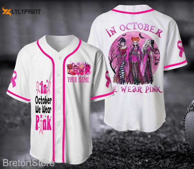 Hocus Pocus Baseball Jersey, Halloween Shirt, Breast Cancer Jersey, Sanderson Sister 2