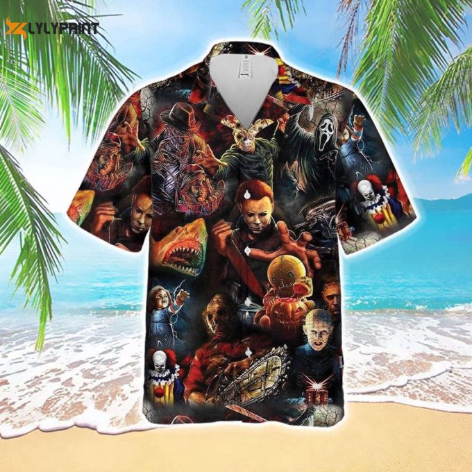 Horror Movie Retro Hawaiian Shirt 2